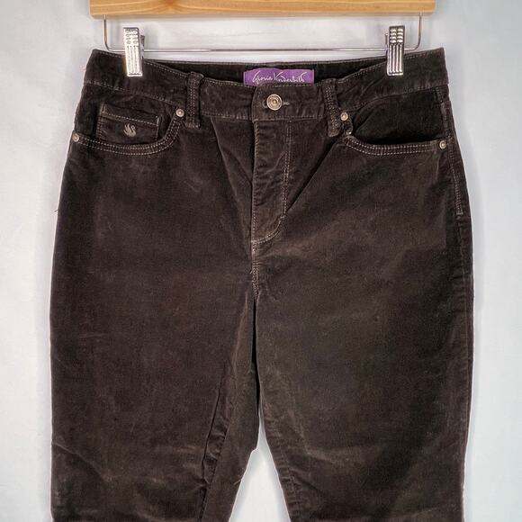 Gloria Vanderbilt Amanda 2.0 Slim Leg Brown Corduroy Pants 8 - Picture 6 of 10